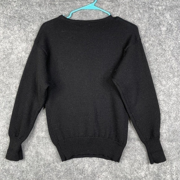 Vtg Semplice Wool Sweater Women's M Argyle Beaded Angora Lambswool Black - Picture 10 of 10